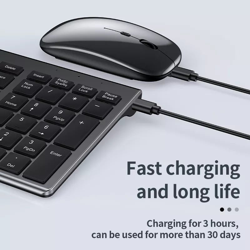 High quality 2.4G Bluetooth wireless rechargeable mouse keyboard combos