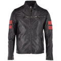 Mens Black Leather Biker Jacket