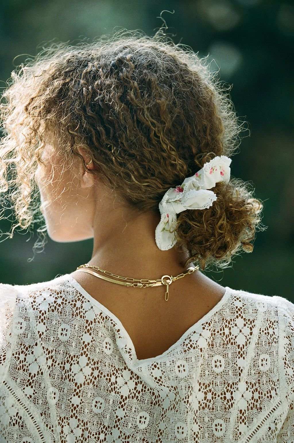 Penelope Bow Tie Lace Scrunchy - Vintage Florals / Multiple Colors