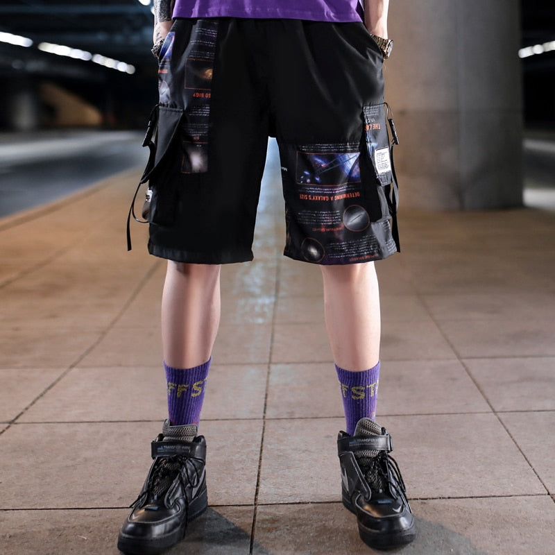 Streetwear Men's Shorts Knee Length Summer New Fashion Printed Hiphop Men Short Pants Mens Beach Pants Loose Leisure