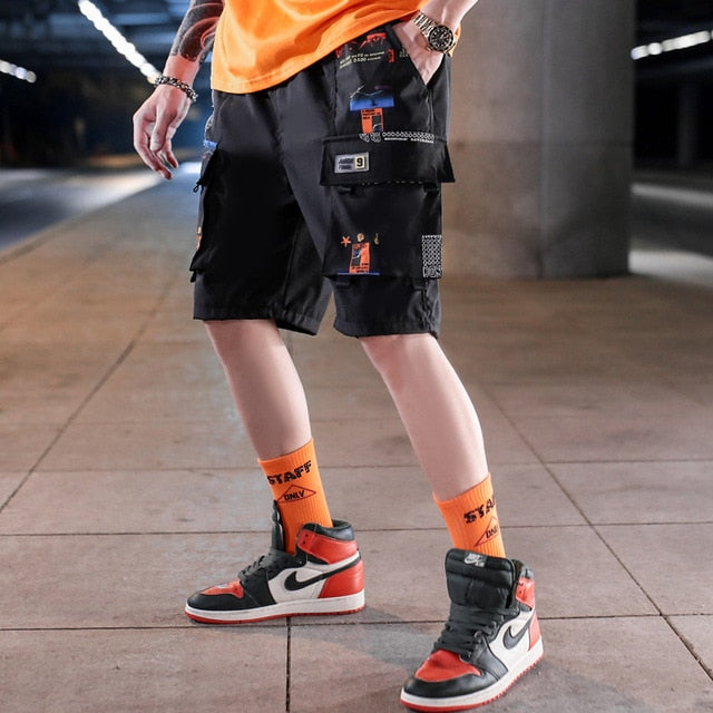 Streetwear Men's Shorts Knee Length Summer New Fashion Printed Hiphop Men Short Pants Mens Beach Pants Loose Leisure