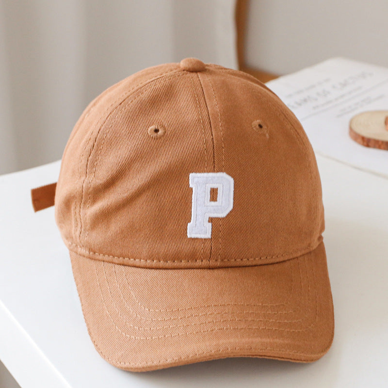 Baby Solid Color Embroidered Design Fashion Sunshade Baseball Hats