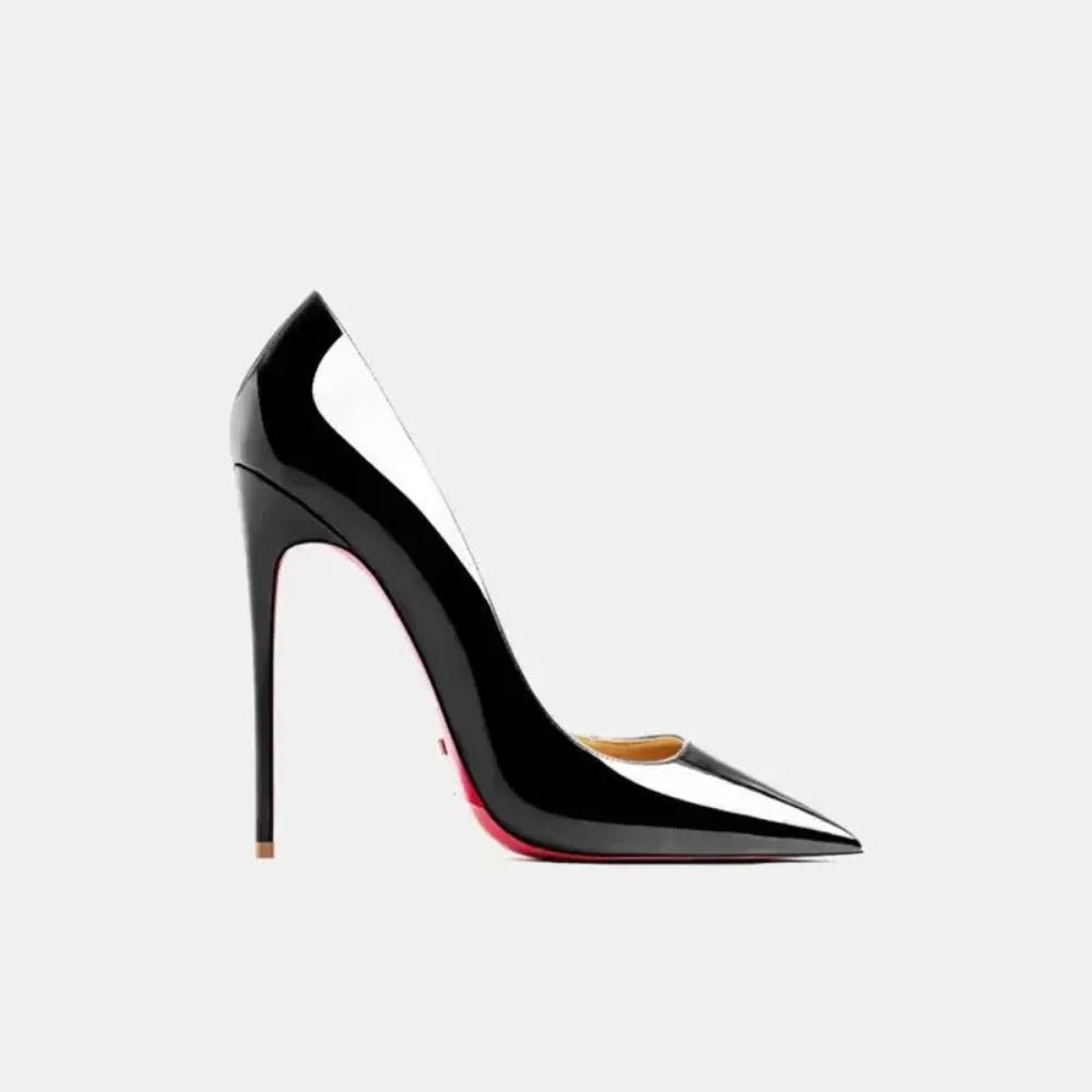 Real Leather Classic Pumps Red Bottom Pointed Toe High Heels