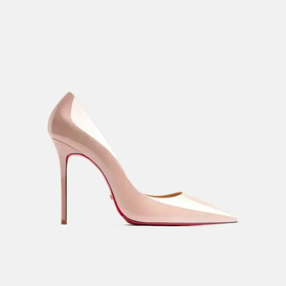 Real Leather Classic Pumps Red Bottom Pointed Toe High Heels