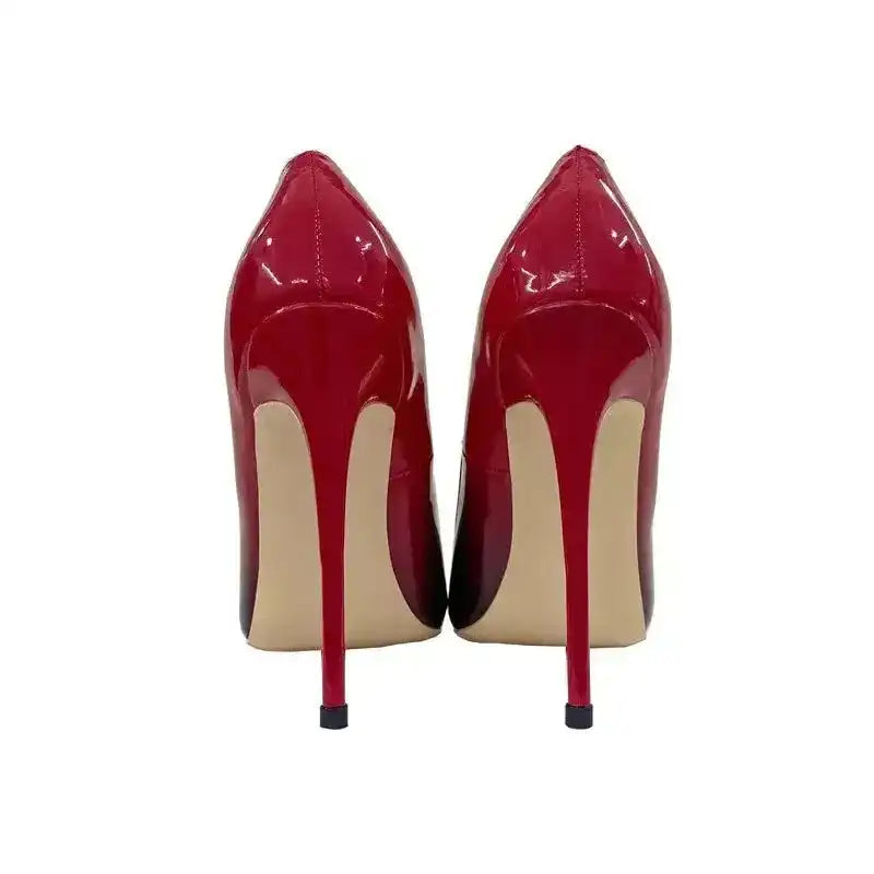 Red-Black Gradient High Heels Stilettos