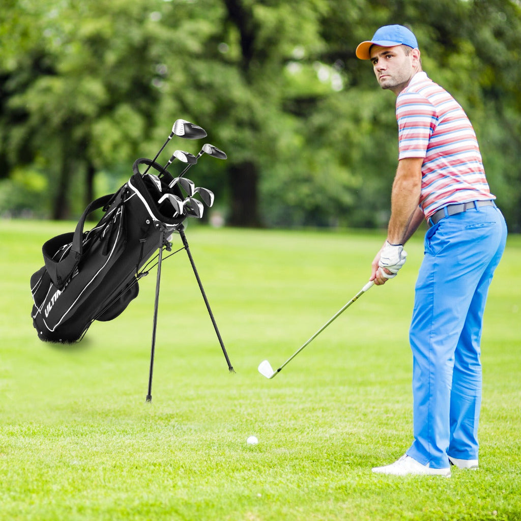 NNECW Complete Golf Club Package Set with oversize aluminum driver for Outdoor Use-Black