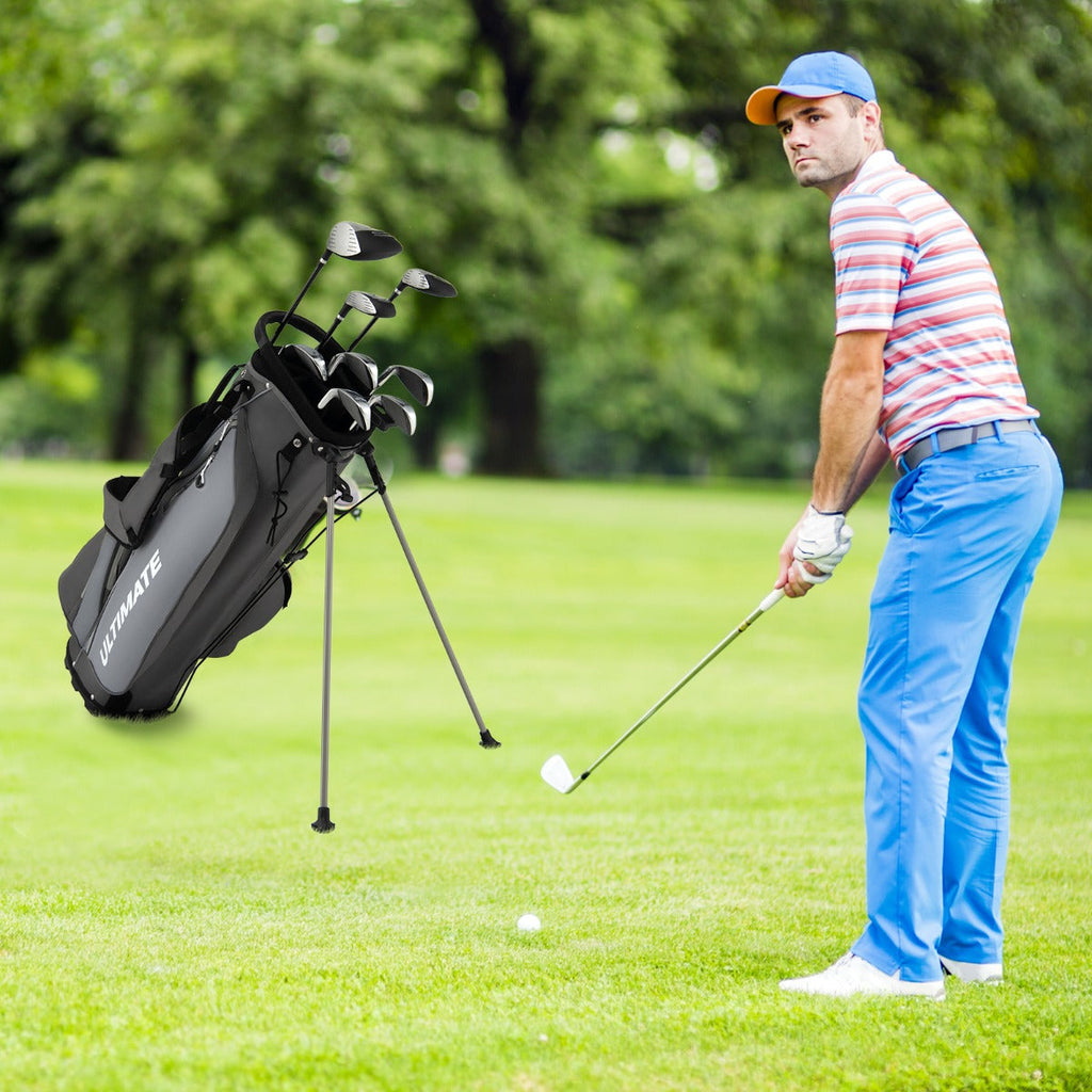 NNECW Complete Golf Club Package Set with oversize aluminum driver for Outdoor Use-Grey