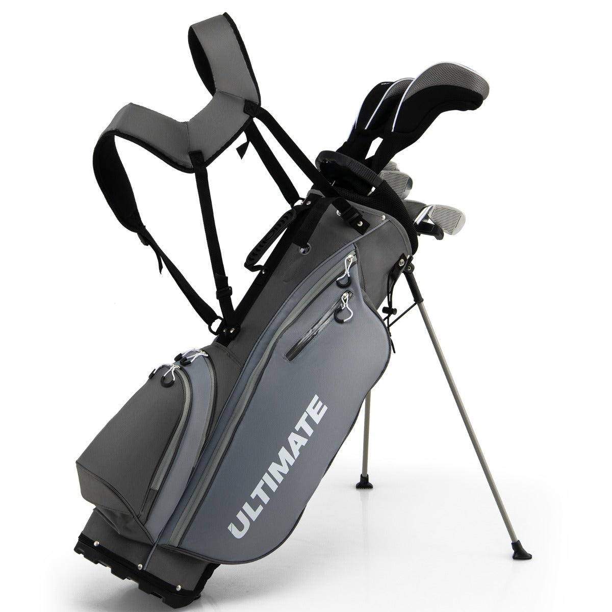 NNECW Complete Golf Club Package Set with oversize aluminum driver for Outdoor Use-Grey