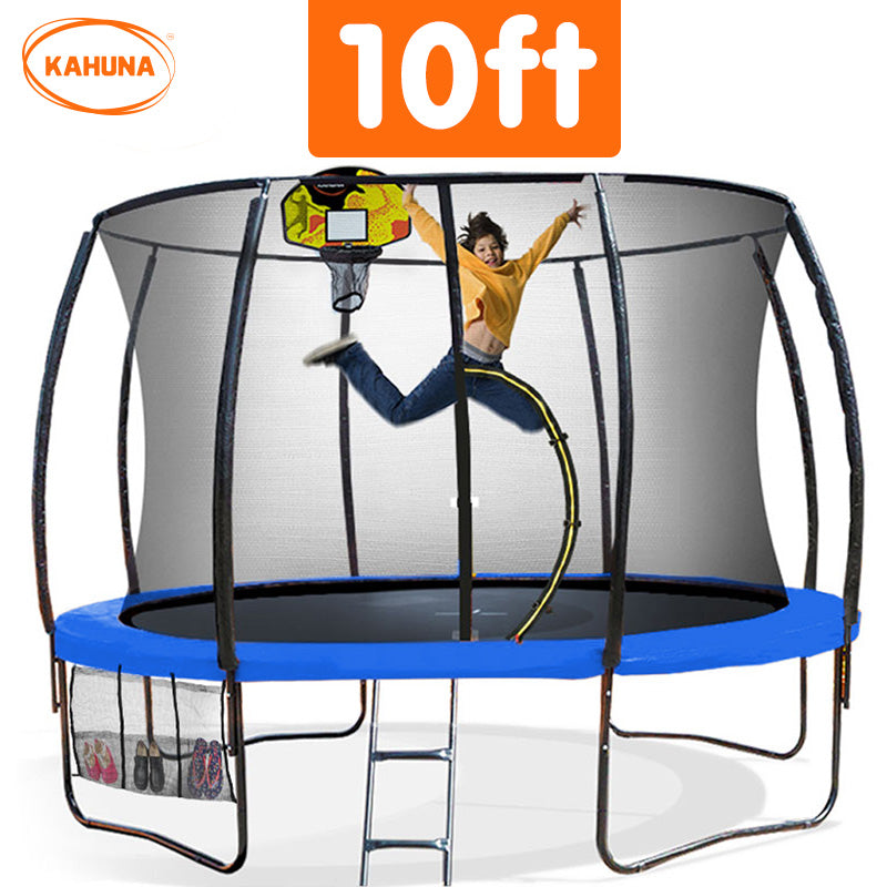 NNEDPE Trampoline 10ft with  Basket ball set - Blue