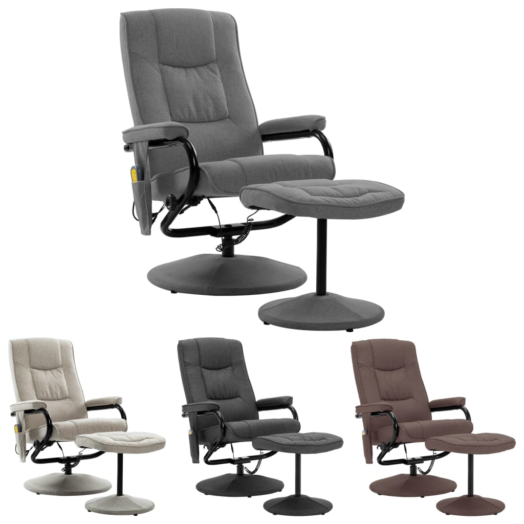 vidaXL Swivel Recliner Accent Recliner Armchair for Home Theater Cinema Fabric