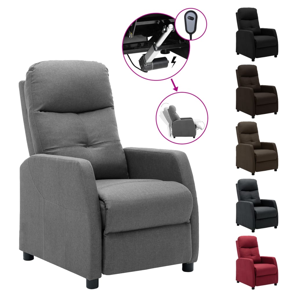 vidaXL Massage Recliner Chair Push Armchair for Home Theater Cinema Fabric