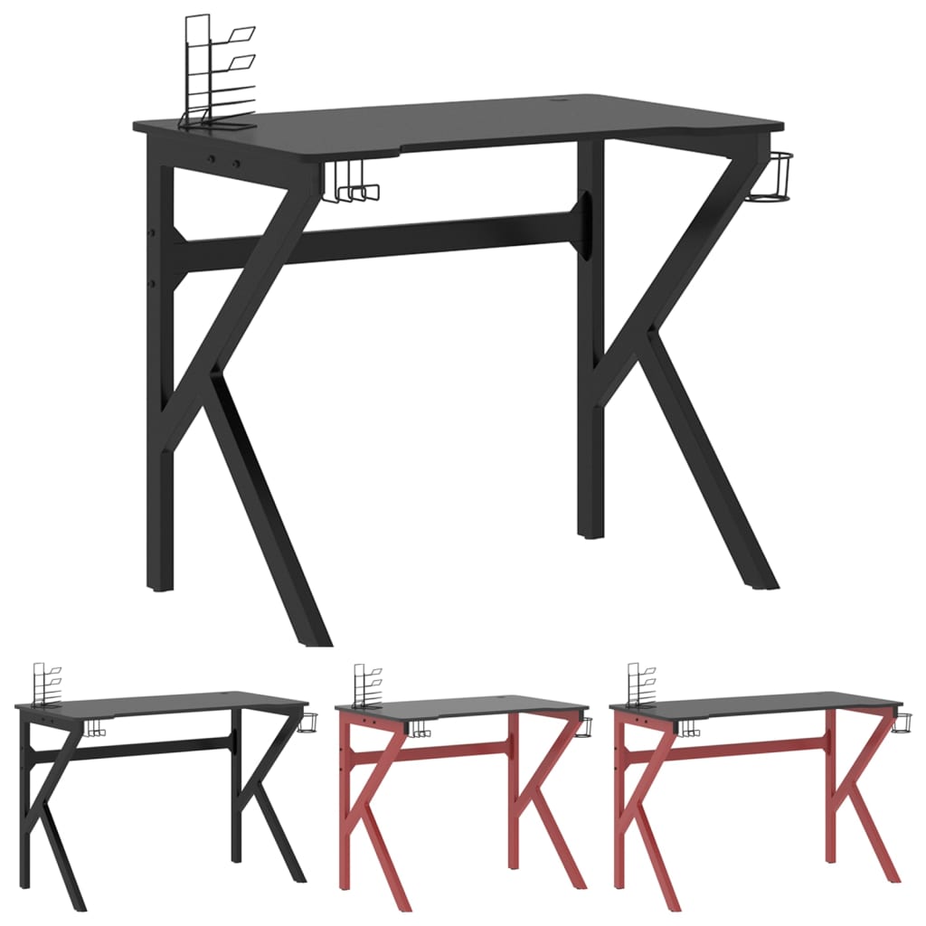 vidaXL Gaming Desk with K Shape Legs Home Office Computer Table Furniture